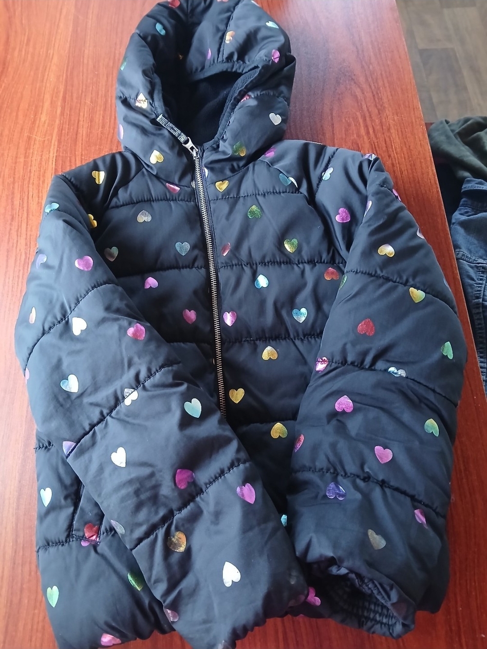 Old Navy Black Fleece Jacket With Hearts